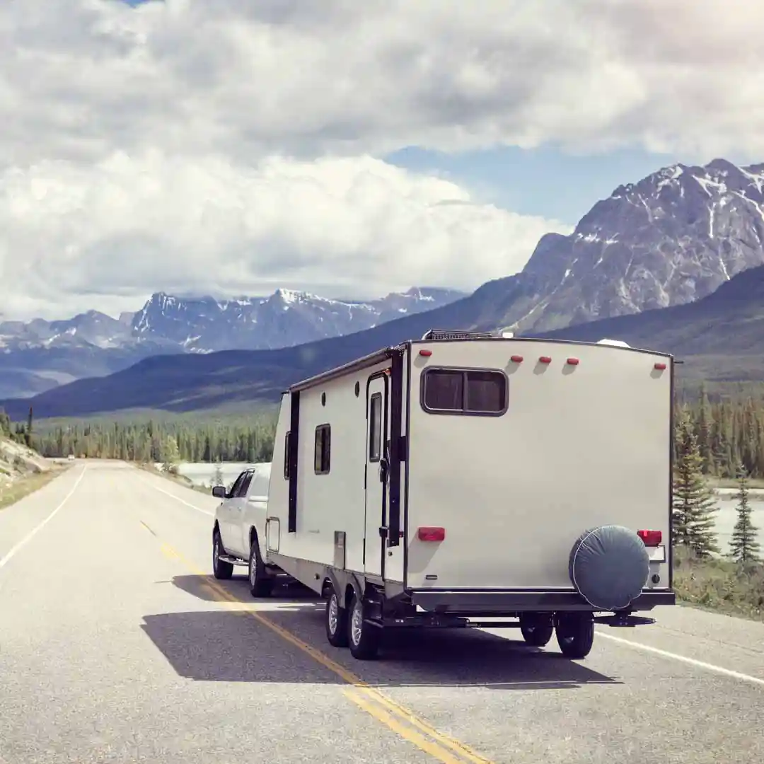 Truck pulling travel RV
