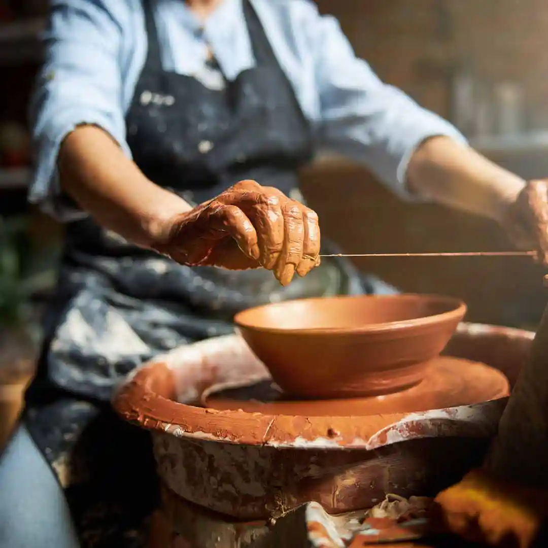 Woman doing pottery