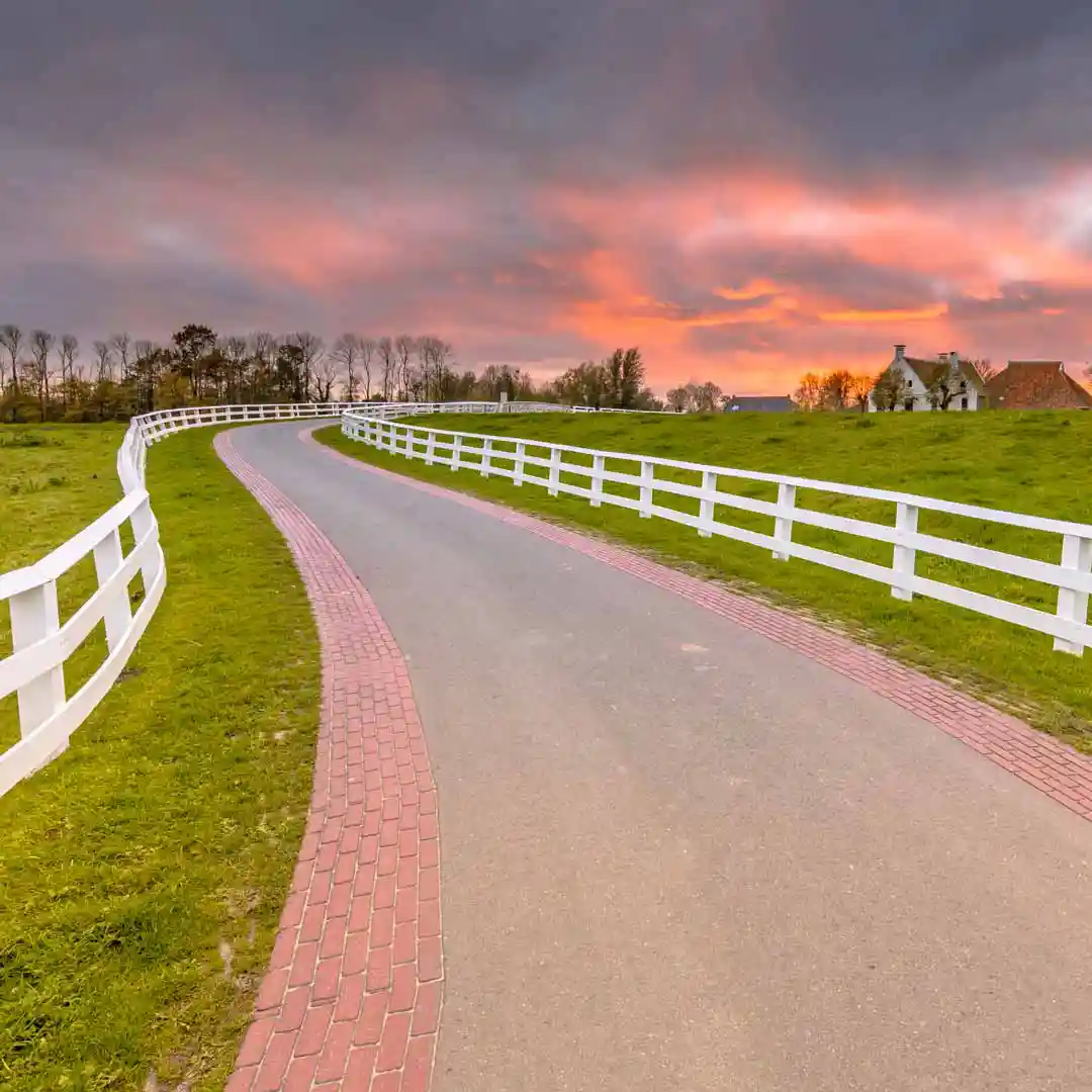Long driveway to house